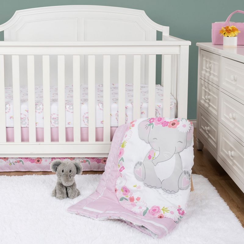 Sammy & Lou Elephant Garden Baby Nursery Crib Bedding Set - 4pc, 3 of 11
