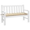 vidaXL Comfortable Outdoor Garden Bench Cushion, Beige, 47.2"x19.7"x2.8", Oxford Fabric Material, Easy to Attach, Bench Accessory - 3 of 4