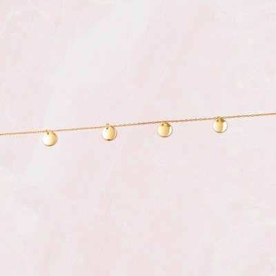 Gold Circle Choker Necklace Zinc Alloy