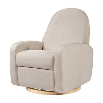Babyletto Nami Electronic Recliner and Swivel Glider with USB Port and Light Wood Base