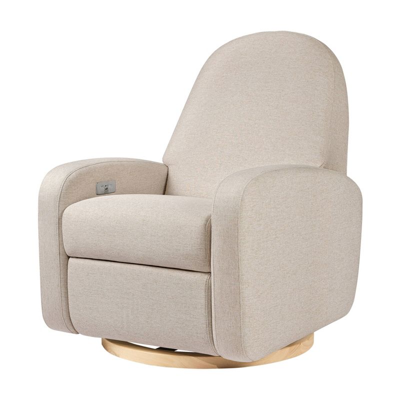 Babyletto Nami Electronic Recliner and Swivel Glider with USB Port and Light Wood Base, 1 of 10