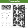 DSVIMOY Privacy Screens, Freestanding Outdoor Indoor Privacy Screen, Sun Flower Shape Decorative Privacy Screen, Black, 48.31"*15.75"*70.75" - 3 of 4