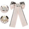INSPIRE CHIC Women's Pre-Tied Ribbon Pin Collar Lace Trim with Rhinestone Brooch Ties - 3 of 4