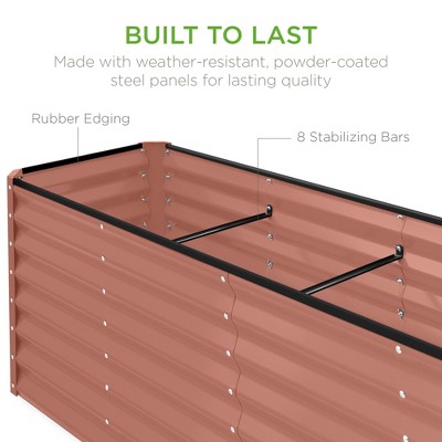 Terracotta Rectangular Steel Raised Garden Bed Planter Box