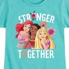 Girls' - Disney Princess - Moana Rapunzel Ariel Stronger Together Fitted Short Sleeve Graphic T-Shirt - 2 of 4