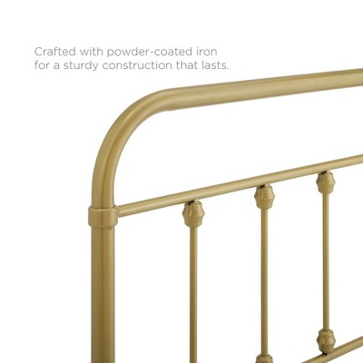Sage Gold Metal Full Headboard with Adjustable Height