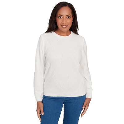 Alfred Dunner Women's Cable Chenille Pullover Sweater