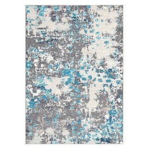 Washable Rug Modern Abstract Non Slip Rug Foldable Stain Resistant Low Pile Watercolor Design Indoor Carpet for Bedroom Living Room Nursery - 1 of 4