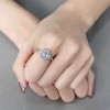 Slickblue Women's Polished Stainless Steel Engagement Ring with Light Amethyst & Clear CZ - Halo Oblong Style, Size 5-10 - 2 of 4
