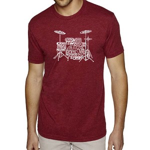 LA Pop Art Men's Premium Blend Word Art T-shirt - Drums - 1 of 4
