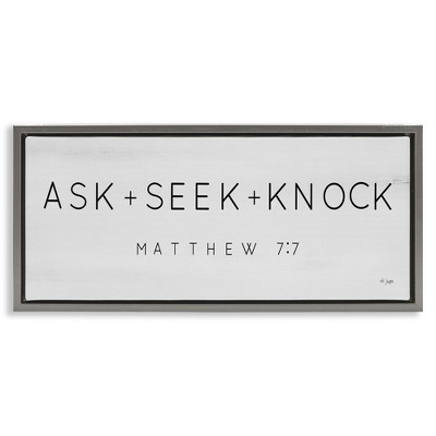 Stupell Industries Ask Seek Knock Minimal Scripture, 31" x 14"