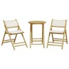 vidaXL Bistro Set Cream White Bamboo, Fabric, Foam, Cotton fiber Medium - Cream white 21.7" x 29.5" - 4 of 4