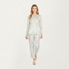 Anna-Kaci Lounge Women's 2-Piece Set Long Sleeve Button Front Top and Relaxed Fit Pants Pajama Set with Pastel Print - 3 of 4