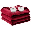 Costway 84'' x 90'' Flannel Heated Blanket Electric Throw w/ Dual Controllers  Blue\Red\Beige\Gray - 4 of 4