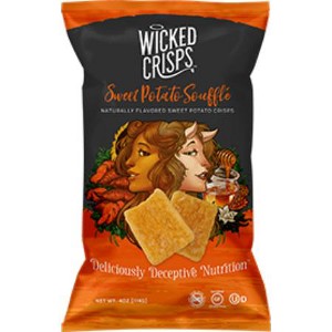 Wicked Crisps, Sweet Potato Souffle, Deliciously Deceptive Nutrition, Gluten Free, Non-GMO, Kosher. 4oz party-size bag (4 PACK) - 1 of 2