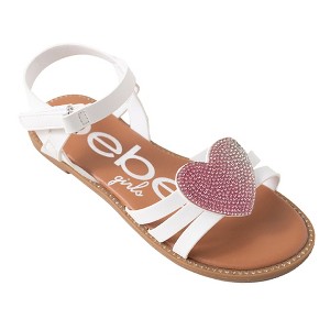 bebe Girls' Sandals - Kids' Open Toe Summer Shoes, Perfect Flat Sandals for Girls with Rhinestone (Little Girl/Big Girl) - 1 of 4
