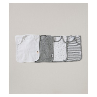 Burt's Bees Baby® Organic Cotton 4pk Lap Shoulder Bibs - Heather Gray