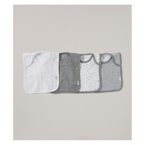 Burt's Bees Baby® Organic Cotton 4pk Lap Shoulder Bibs - Heather Gray - 1 of 4
