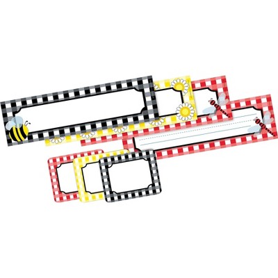 Barker Creek Buffalo Plaid Nametag & Name Plate Set 81/Set BC3990