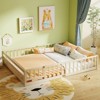Costway Queen Size Floor Bed with Full Length Safety Guardrails & Door for Boys, Girls Pink/Gray/Natural/Icy Aqua/White/Mint Sky - 4 of 4