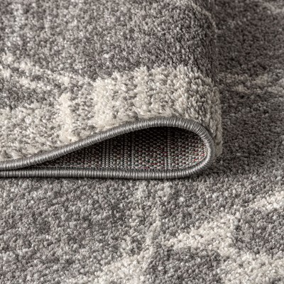 Amir 8' x 10' Cream and Gray Geometric Synthetic Area Rug