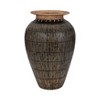 Modern Vase for Living Room Decor - Terracotta Vase with Woven Rattan Neck Perfect for Bedroom, Office, or Table Centerpiece - 19" Black & Brown - 2 of 4