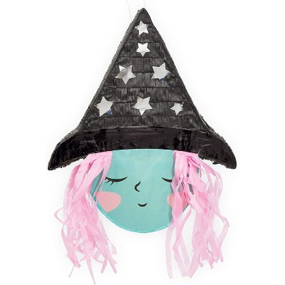 Spooky Central Small Witch Pinata for Halloween Party (15.5 x 13 x 3 Inches)