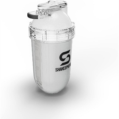 SHAKESPHERE Tumbler Original: Protein Shaker Bottle and Smoothie Cup, 24 oz  - Bladeless Blender Cup, No Blending Ball - Glossy Black - Black Logo