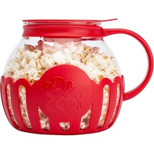 Patented Micro-Pop Microwave Popcorn Popper, Temperature-Safe Glass with 3-in-1 Lid, BPA-Free (Red) - 1 of 4