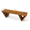 Fortune Candy 62.8" Solid Fir Wood Patio Bench - Weatherproof Cushion & Wood Varnish Coating for Outdoor (Brown) - 4 of 4
