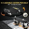4Pcs Wheel Dolly Set for Cars, Trucks, Trailers, SUVs, 8000LBS Metal Vehicle Wheel Carts with Brakes for Garage, Maintenance, Tire Changes, Black - 4 of 4