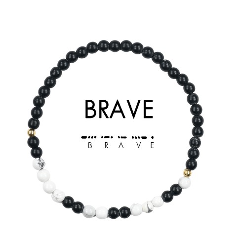 Ethic Goods Women's 4mm Morse Code Bracelet Extended [brave