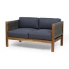 CAVINAS Outdoor Loveseat with Coffee Table, Acacia Wood Patio Conversation Sets, Modern Apartment Patio Furniture for Backyard - 4 of 4