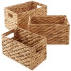 Casafield Set of 3 Water Hyacinth Storage Baskets with Handles - Small, Medium, and Large Woven Nesting Storage Bin Organizers for Shelves - 3 of 4