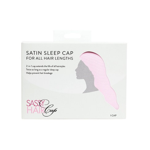 Sassy Hair Cap Expandable 2-in-1 Satin Sleep Cap - Pink