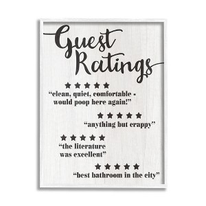 Stupell Industries Five Star Bathroom Funny Word Black And White Wood Textured Design, 14" x 11" - 1 of 4