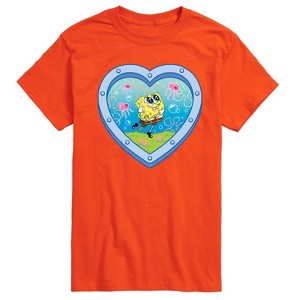Men's - Spongebob Squarepants - Heart Porthole Window-Womens Men's Short Sleeve Graphic T-Shirt Short Sleeve Graphic T-Shirt - 1 of 4