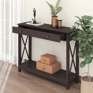 KIGFTSOD Console Table with Drawer and Storage Shelves,Foyer Entryway Sofa Table for Living Room,Hallway - 1 of 4