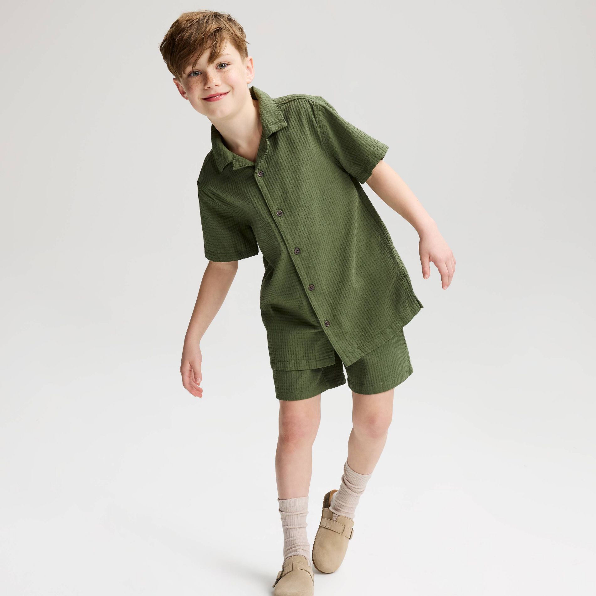 Boys' Seersucker Textured Pull-On Shorts - Cat & Jack™ Green