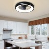 DAKAFUL Flush Mount Ceiling Fan with Light, Remote & APP Control, 6-Speed Dimmable for Bedroom & Living Room Black - 2 of 4