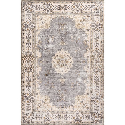 Nuloom Teja Spill Proof Treated Persian Medallion Pet Friendly Premium Machine Washable Area Rug