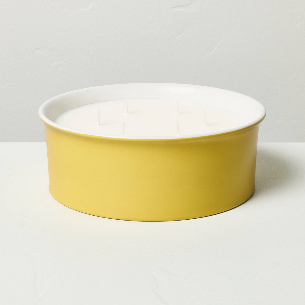 Photos - Figurine / Candlestick 6-Wick Two-Tone Ceramic Golden Hour Jar Candle 39.7oz Yellow/Cream - Heart