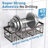 Attop Dark Brown 5-Pack Rust-Resistant Stainless Steel Large Capacity Shower Shelves - No Drilling or Gluing Required Bathroom Storage Racks - 4 of 4