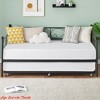 Bedroom Sofa Bed w/ Trundle, Twin Size Metal Daybed w/ Floral Headboard, Heavy Duty Metal Slats Support Multifunctional Bed - 3 of 4