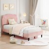 Twin Upholstered Smart LED Bed Frame with Adjustable Hills Headboard, PU Leather Platform Bed Frame for Kids - 4 of 4