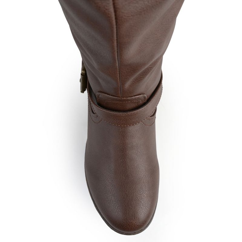 Journee Collection Womens Spokane Stacked Heel Riding Boots, 5 of 11