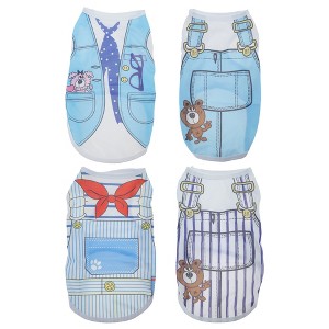 Unique Bargains Dog Clothes Blue 4 Pcs - 1 of 4