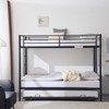 Karl Home Blcak Twin over Twin Bunk Bed with Trundle, Heavy Duty Metal Bed Frame with Safety Rail Side Ladders - 4 of 4