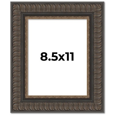 PosterPalooza | Photo Size Museum Brown Picture Frame - UV Acrylic, Foam Board Backing, Hanging Hardware