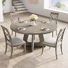 47" Round MDF Dining Table for 4-6, Farmhouse Style Wood Top & Legs, Large Home Table for Kitchen Living Room (No Chairs) - 2 of 4